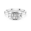 Engagement Ring with Emerald-Cut Center and Asscher Side Diamonds