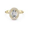 Luxurious Oval Halo Ring with Diamond