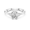 Cushion-Cut and Pear Three-Stone Diamond Engagement Ring
