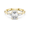 Emerald-Cut Diamond Engagement Ring with Trapezoid Side Stones