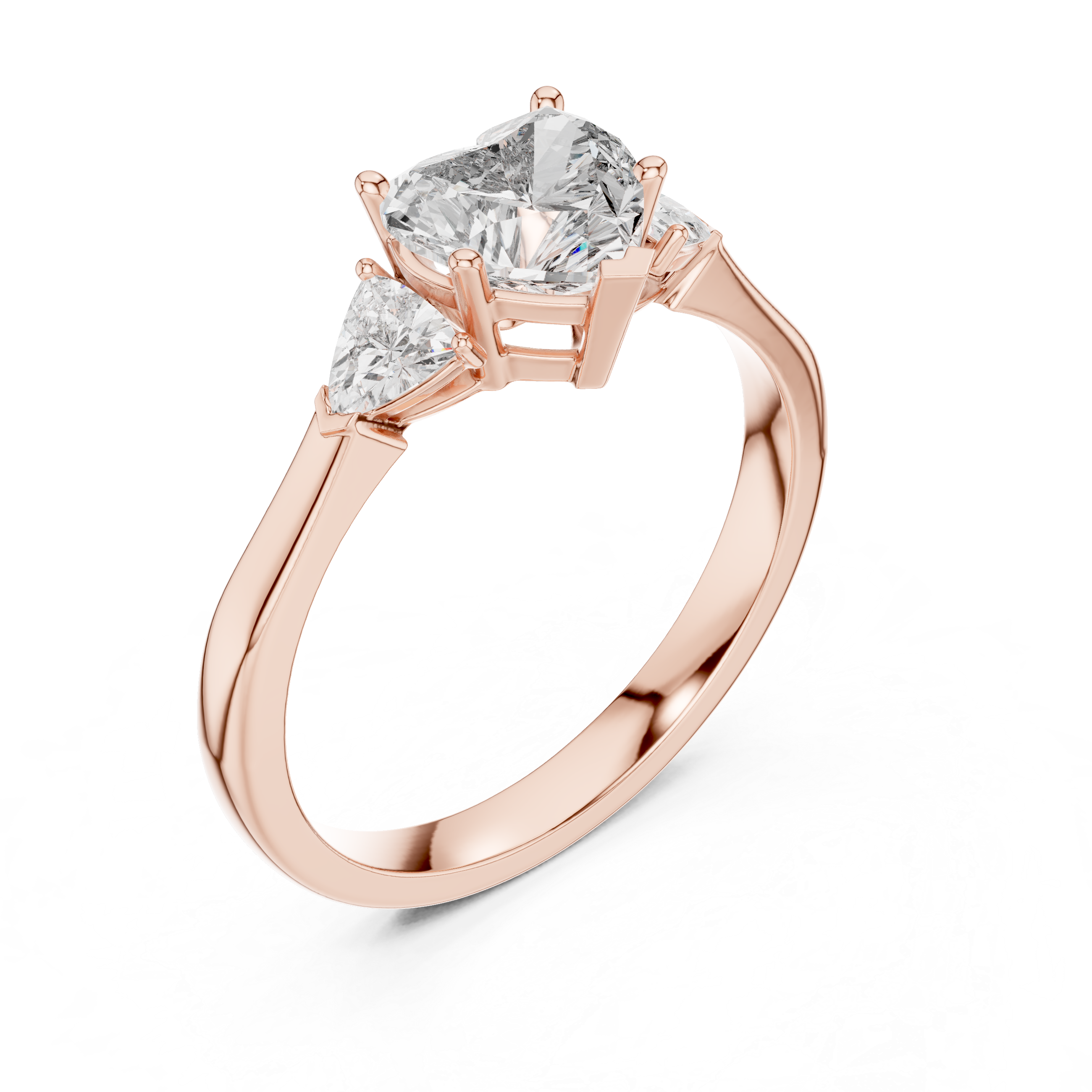 Heart-Cut and Pear Three-Stone Diamond