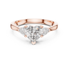 Heart-Cut and Pear Three-Stone Diamond