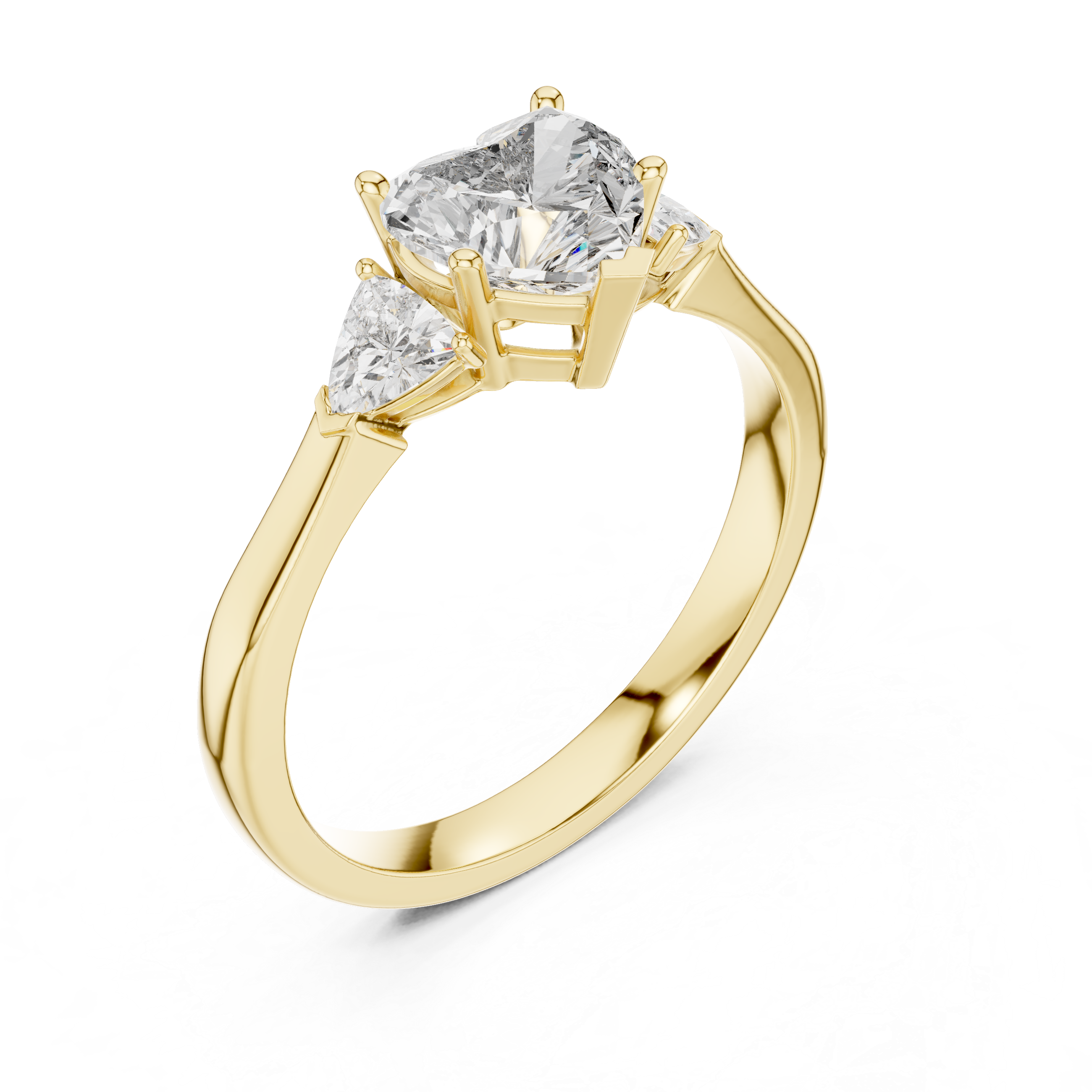 Heart-Cut and Pear Three-Stone Diamond