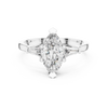 Marquise-Cut Diamond Engagement Ring with Trapezoid Side Stones
