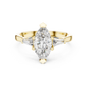 Marquise-Cut Diamond Engagement Ring with Trapezoid Side Stones