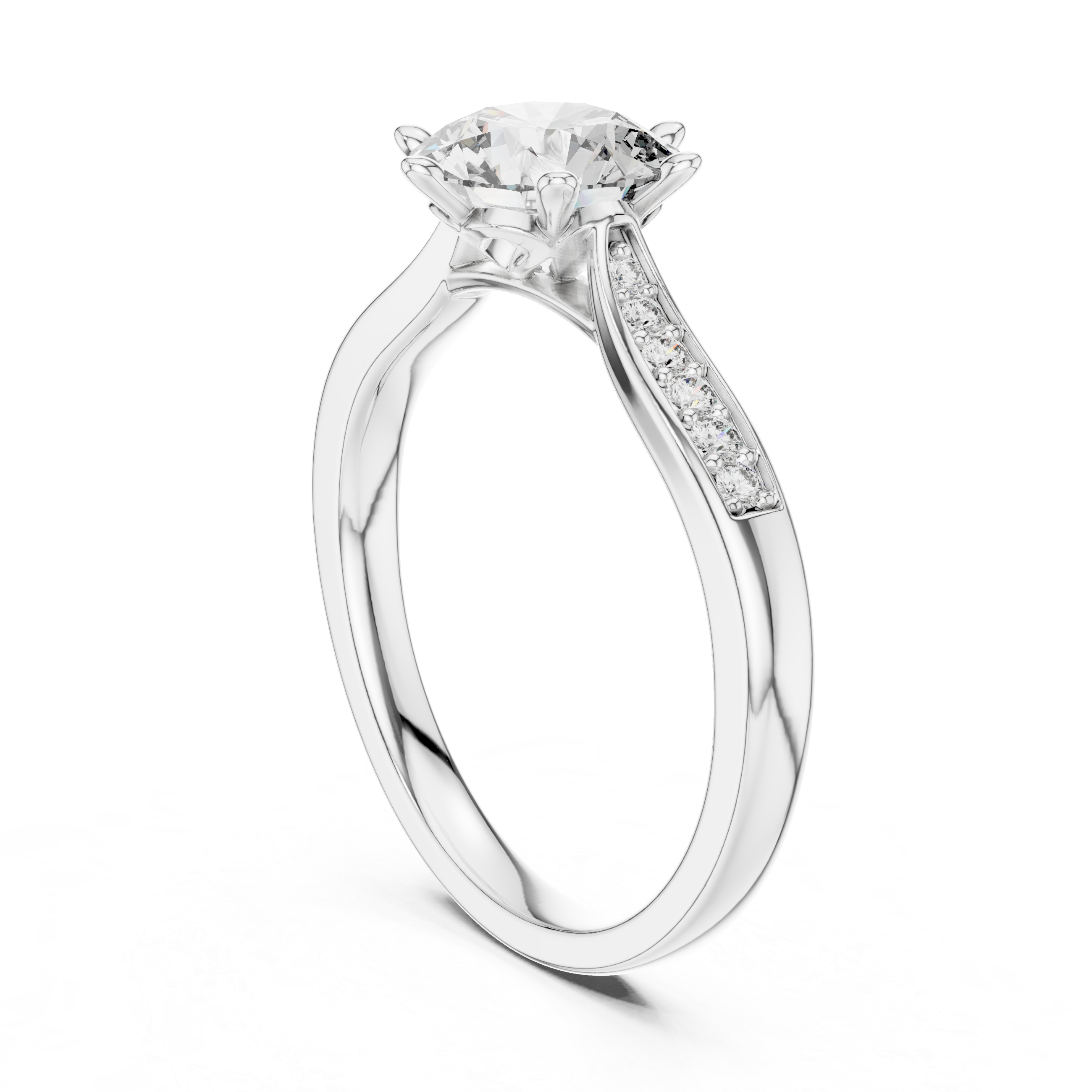 Classic Solitaire Rose Gold Engagement Ring with Round Brilliant Diamond