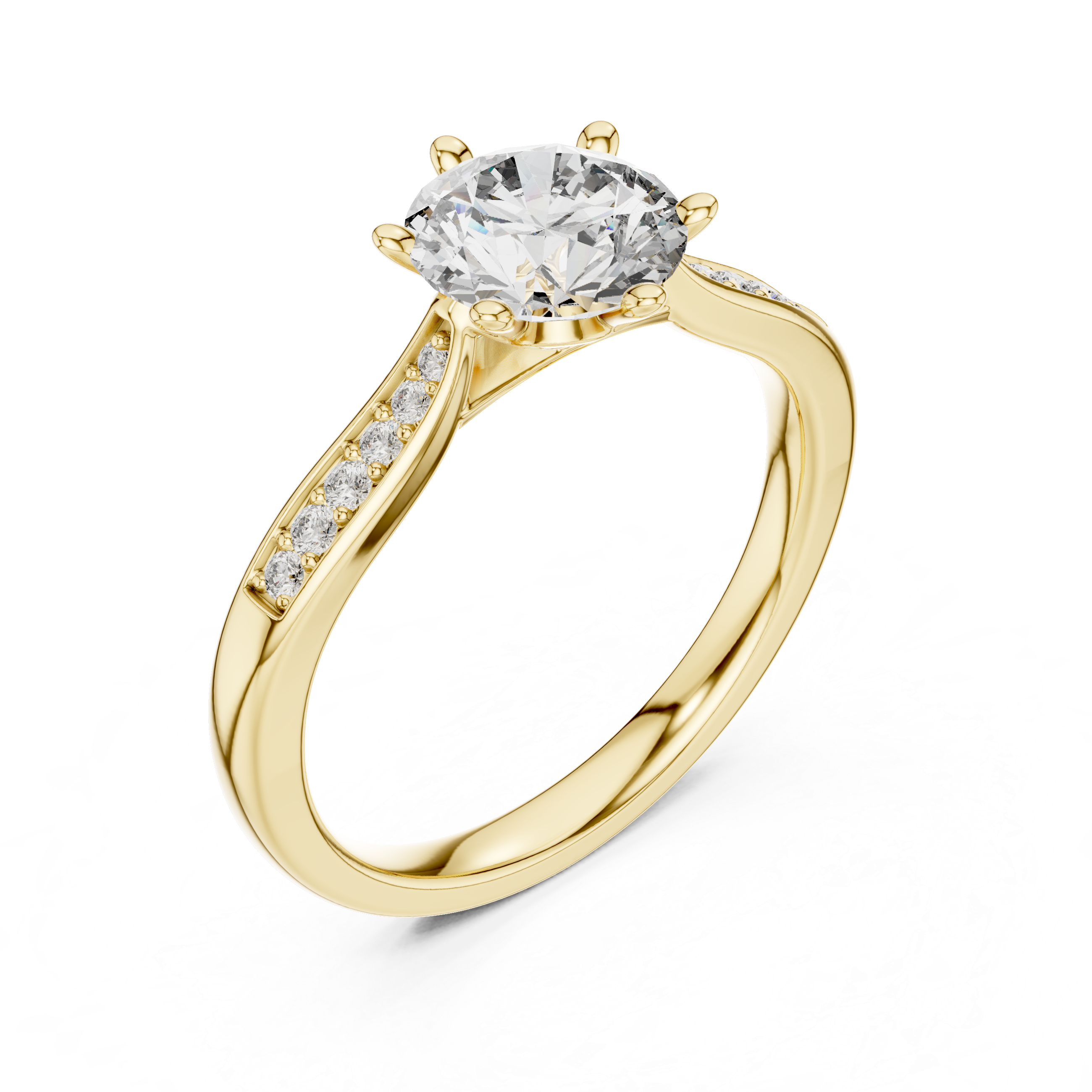 Classic Solitaire Rose Gold Engagement Ring with Round Brilliant Diamond