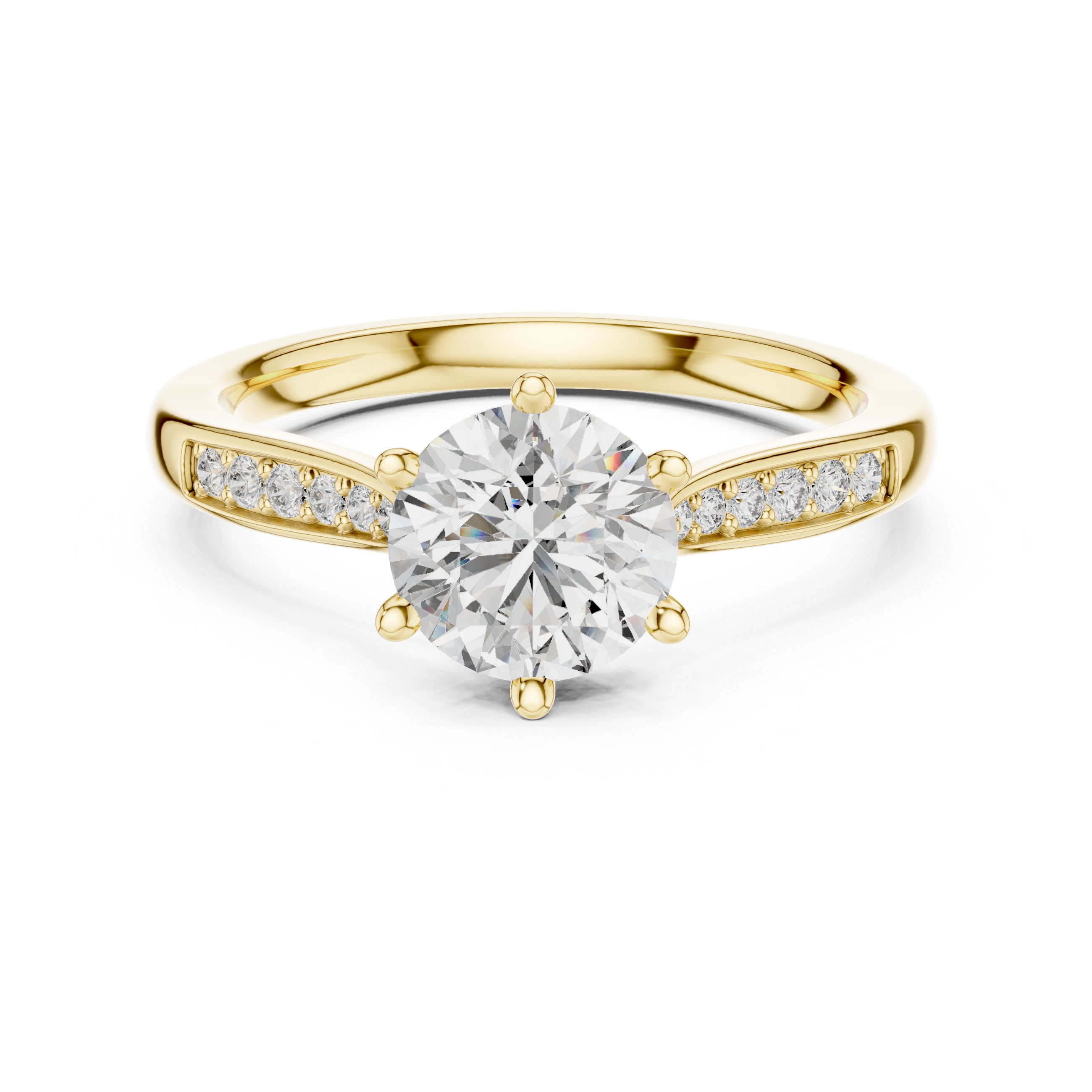 Classic Solitaire Rose Gold Engagement Ring with Round Brilliant Diamond