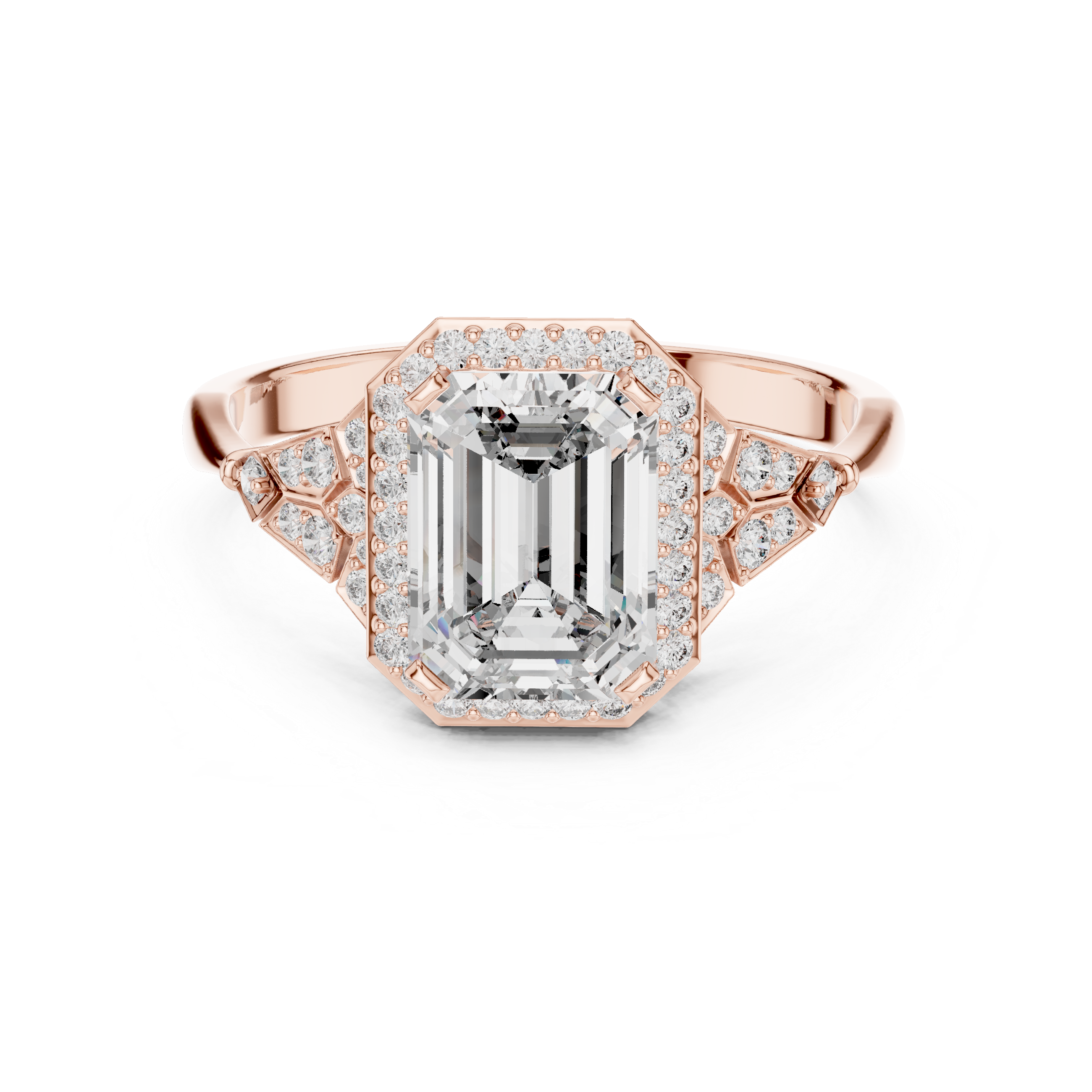 Emerald Cut Halo Diamond Ring