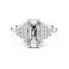 Baguette-Cut Diamond Ring with Tiered Accent Stones