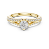 Solitaire Ring with Pave Diamond Split Shank
