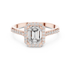 Timeless Halo: Emerald-Cut Diamond Ring