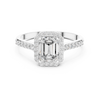 Timeless Halo: Emerald-Cut Diamond Ring