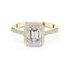 Timeless Halo: Emerald-Cut Diamond Ring
