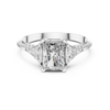 Radiant-Cut Center Ring with Trillion Side Stones and Pav?Band