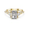 Radiant-Cut Center Ring with Trillion Side Stones and Pav?Band