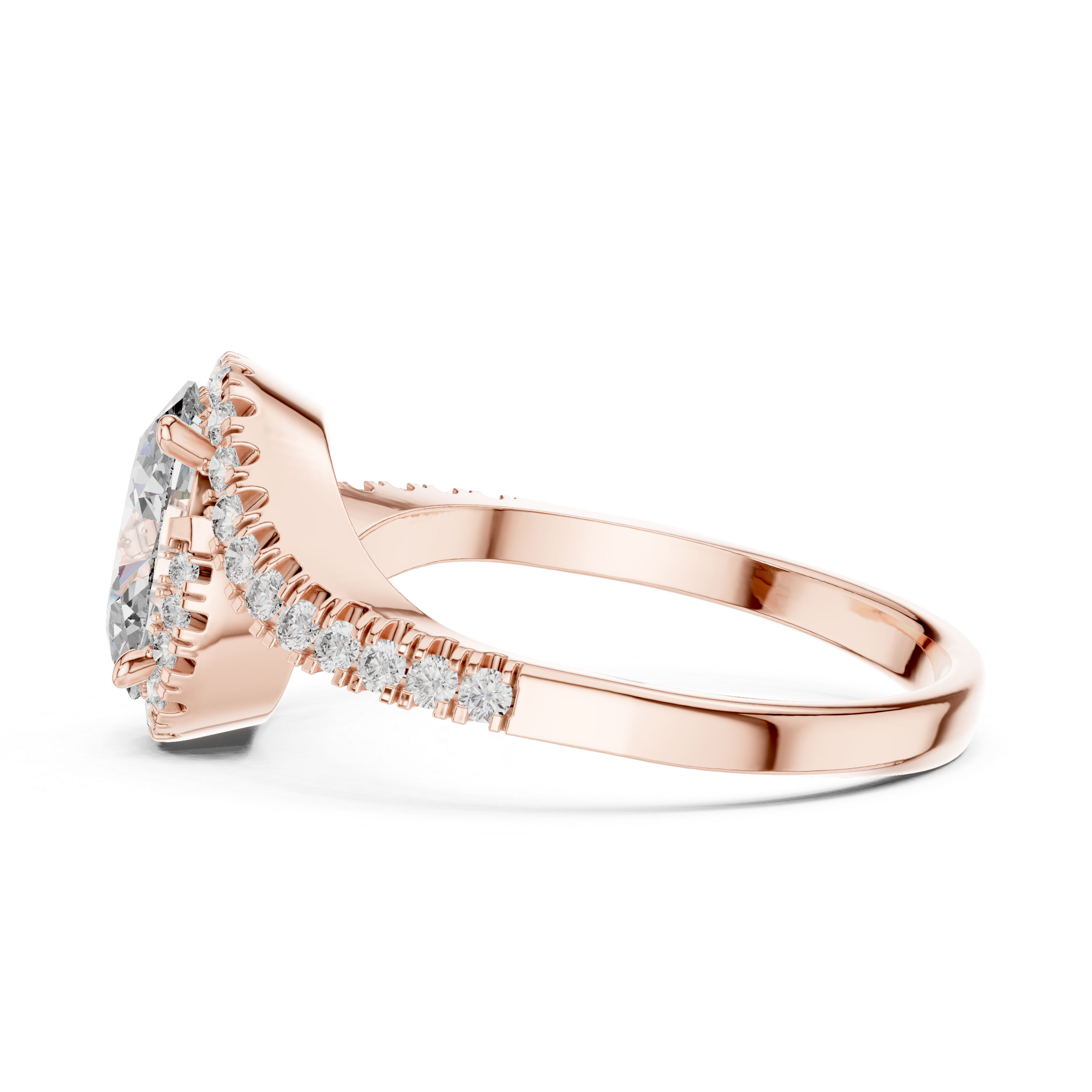 Oval Halo Ring with Twisted Pav?Band