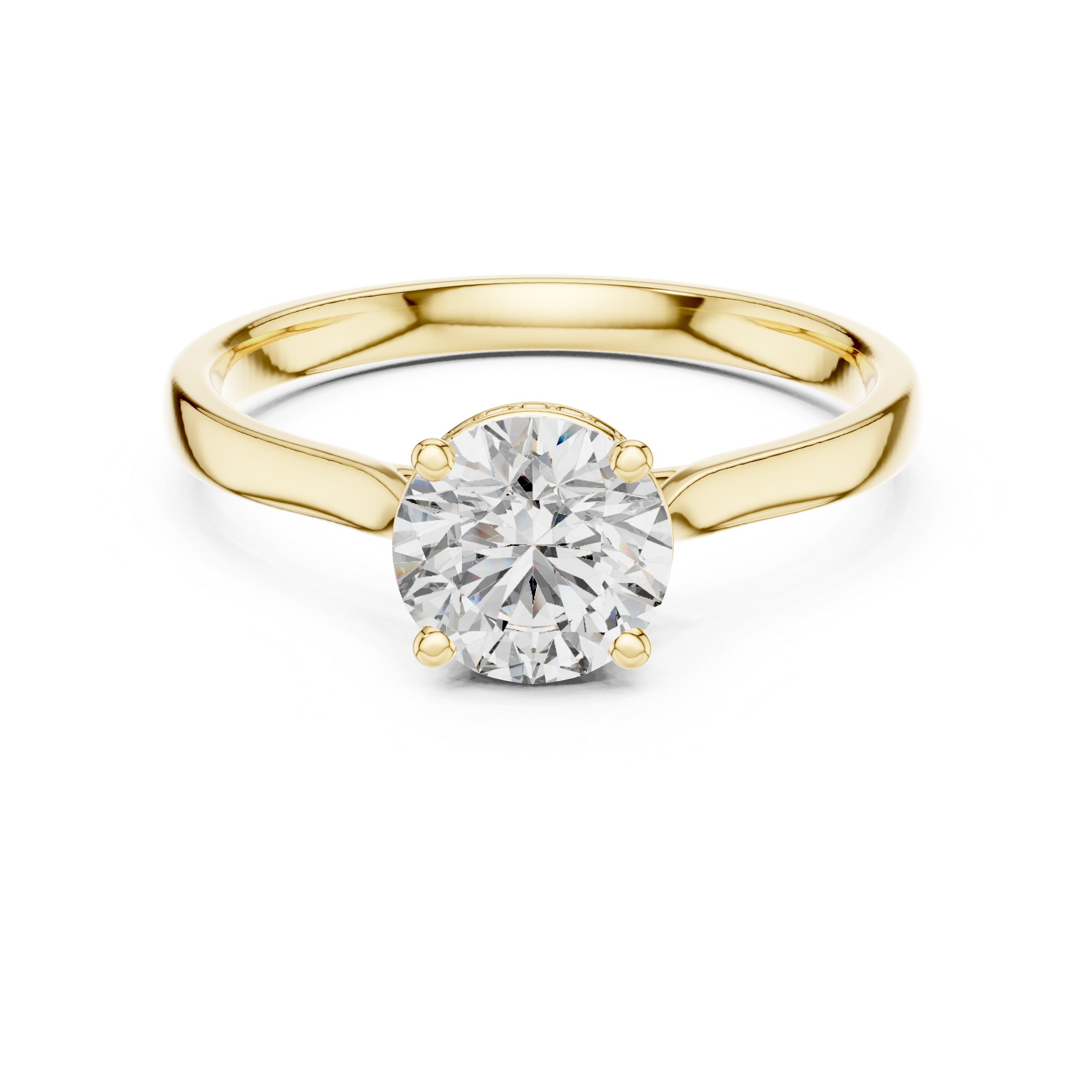 Solitaire Ring with Hidden Halo Detailing
