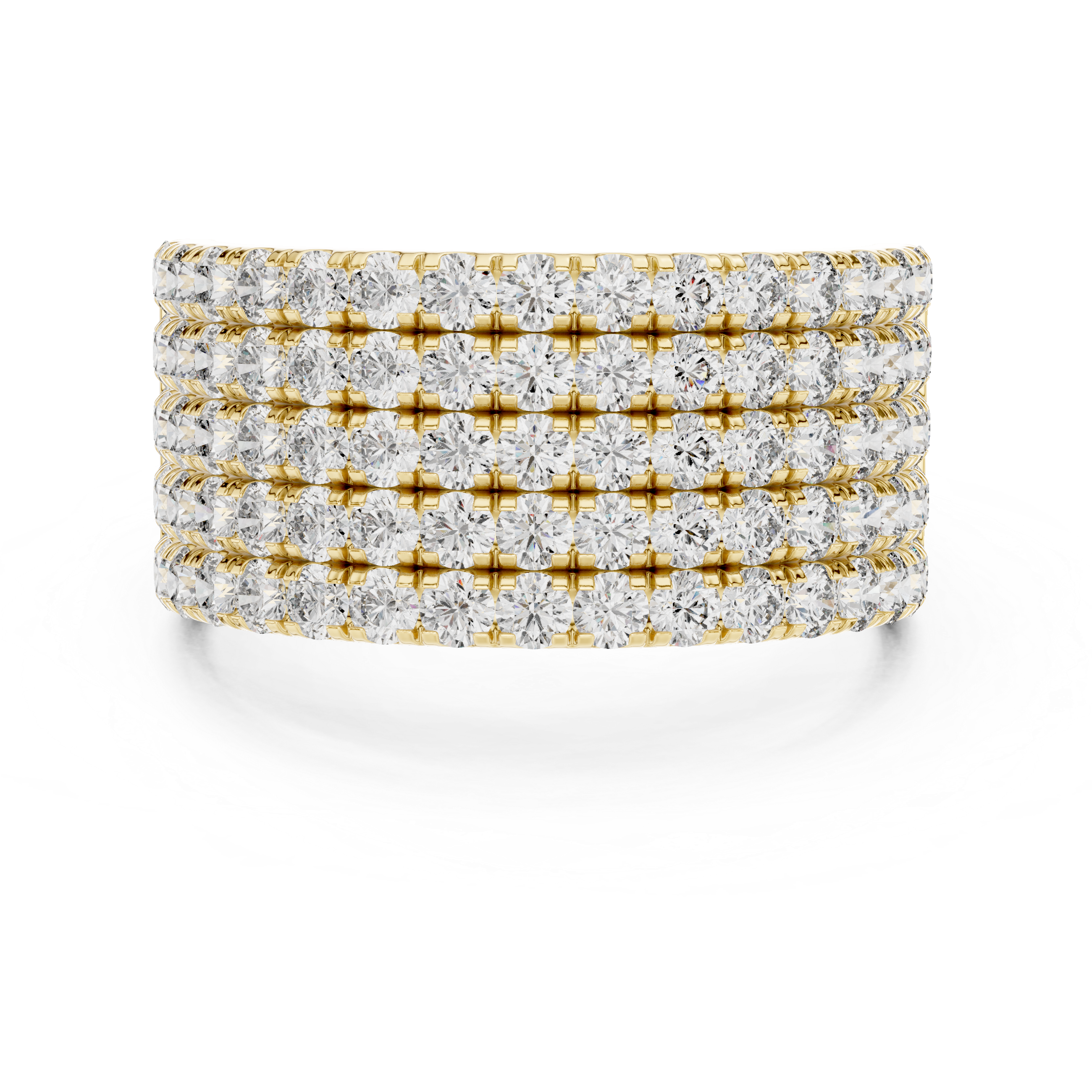 A radiant cascade of diamonds wrapped in a warm rose gold embrace sparkle
