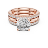 Elegant Rose Gold Cushion-Cut Diamond Engagement Ring with Pavé Band
