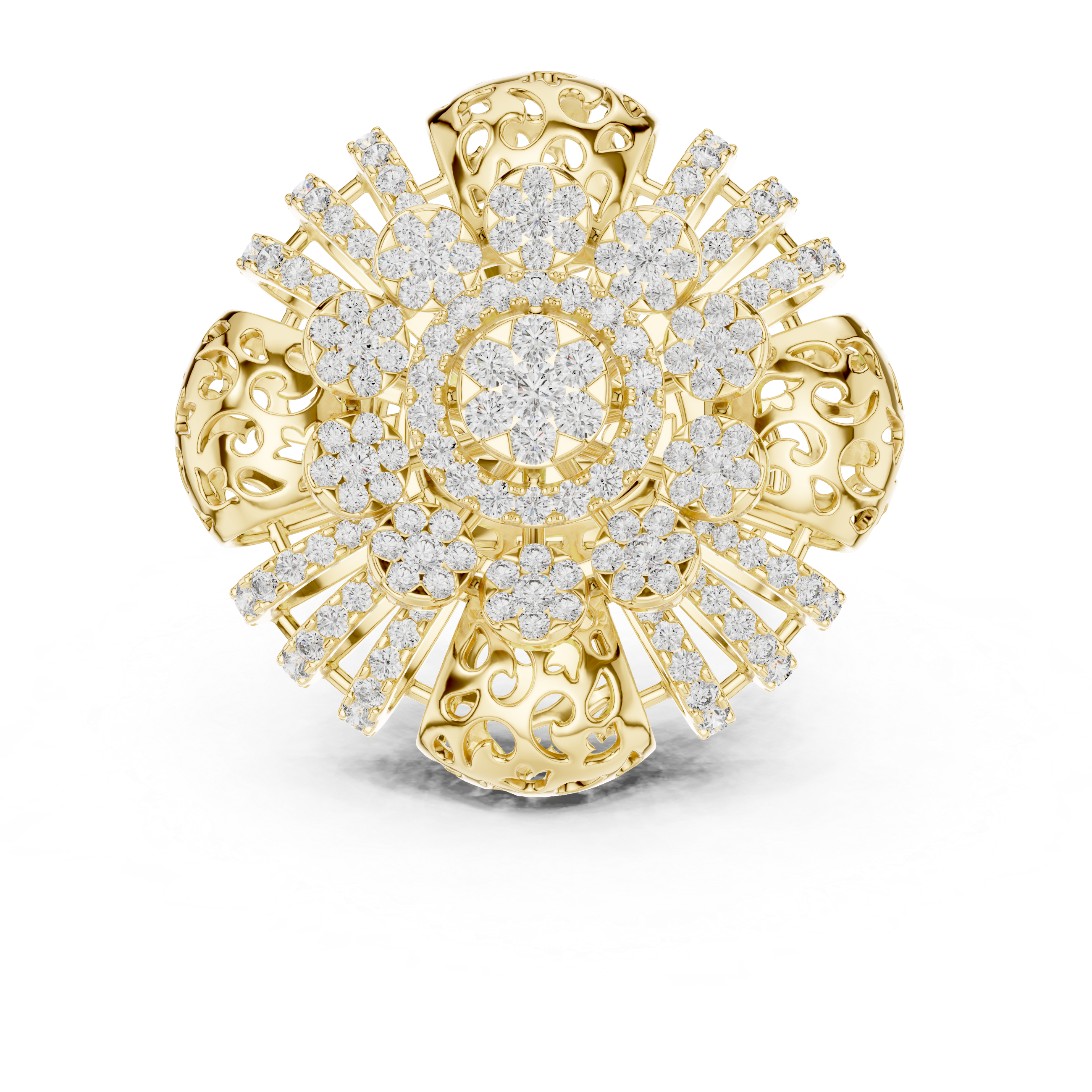 Elegance in Bloom: Rose Gold Diamond Floral Ring
