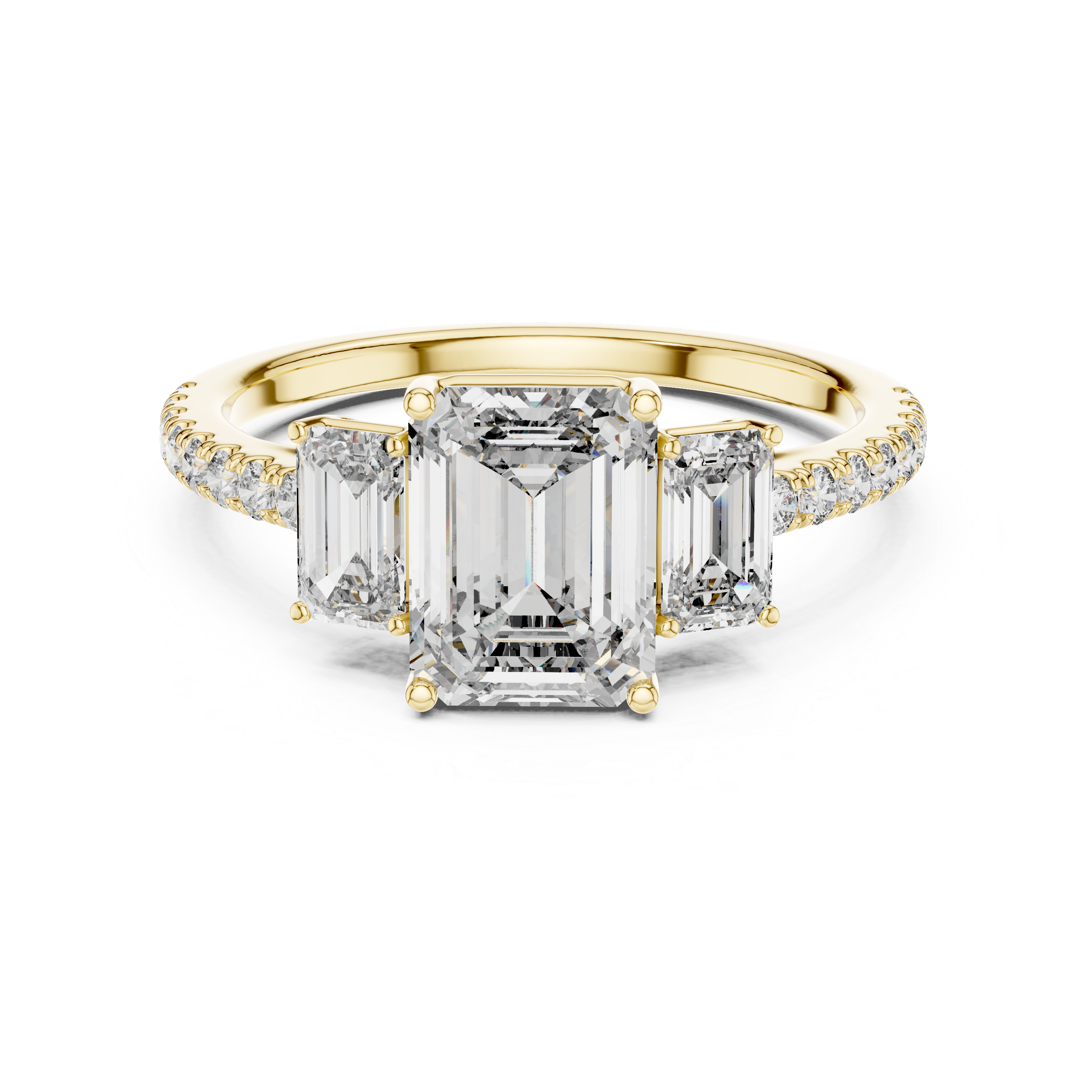 Rose Gold Emerald Cut Diamond Engagement Ring.