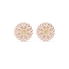 Floral Stud Earrings with Diamond and Yellow Accents