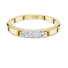 Band ring with a minimalist trio of small diamonds set on top.