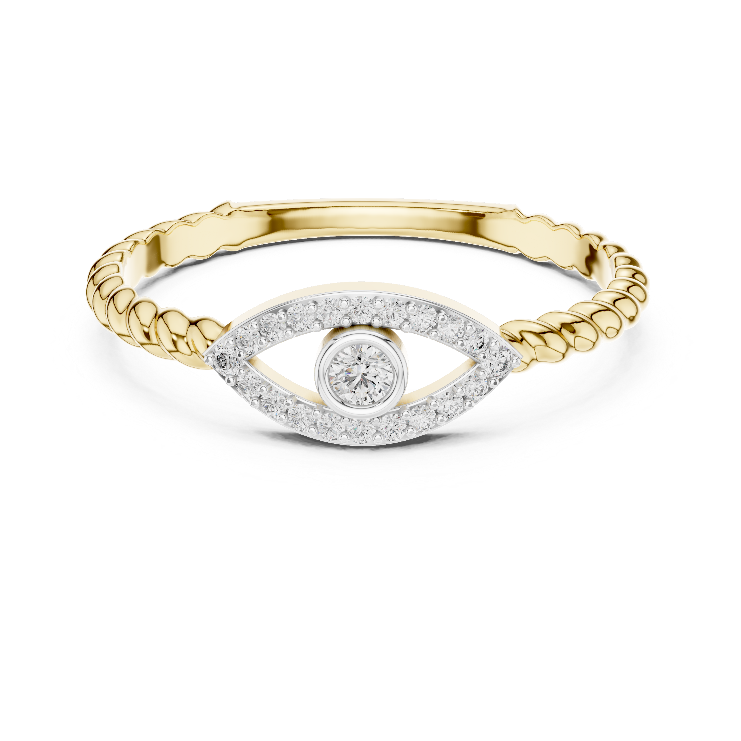 Elegant Twist Band with a Halo Diamond Accent