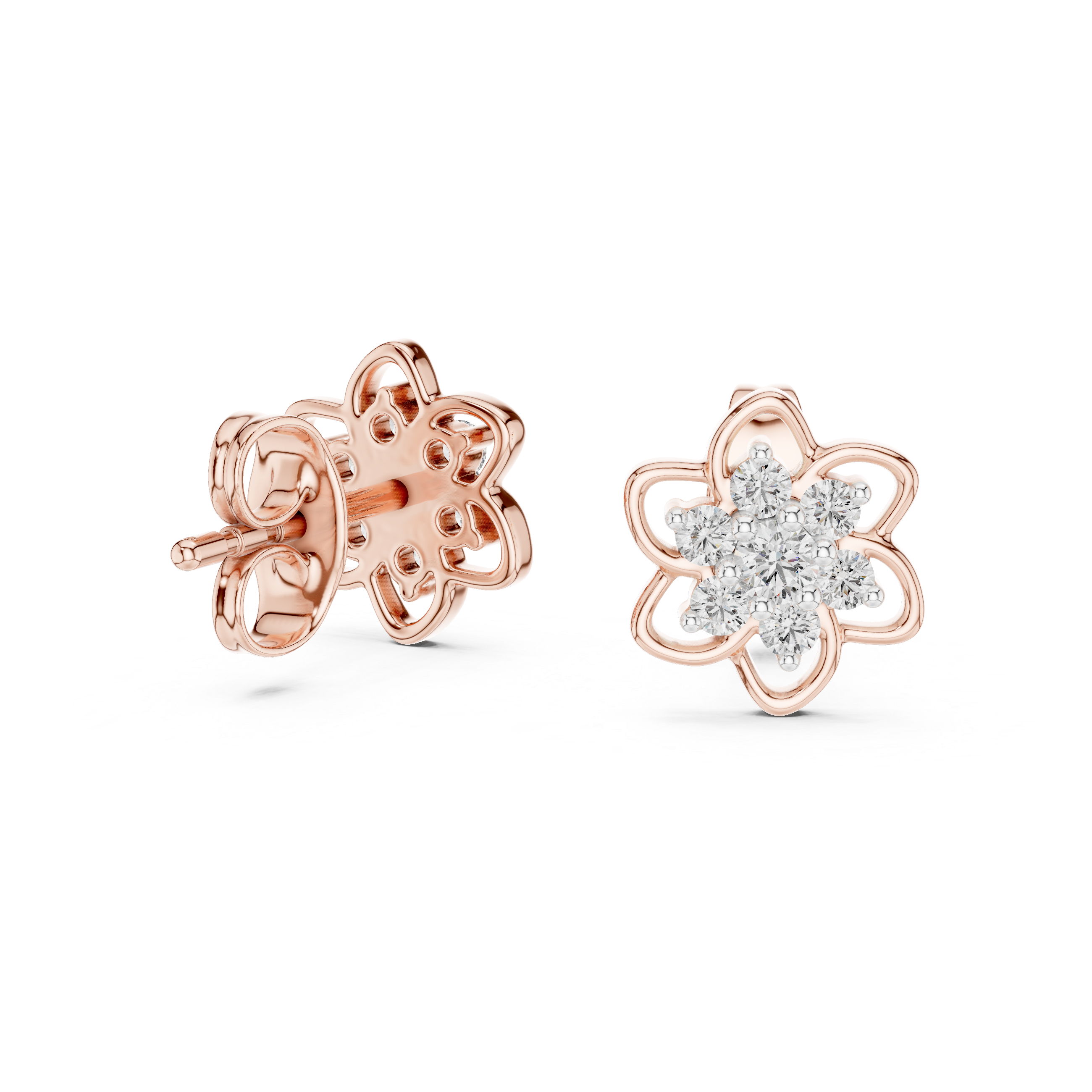 Sparkling Floral Cluster Studs