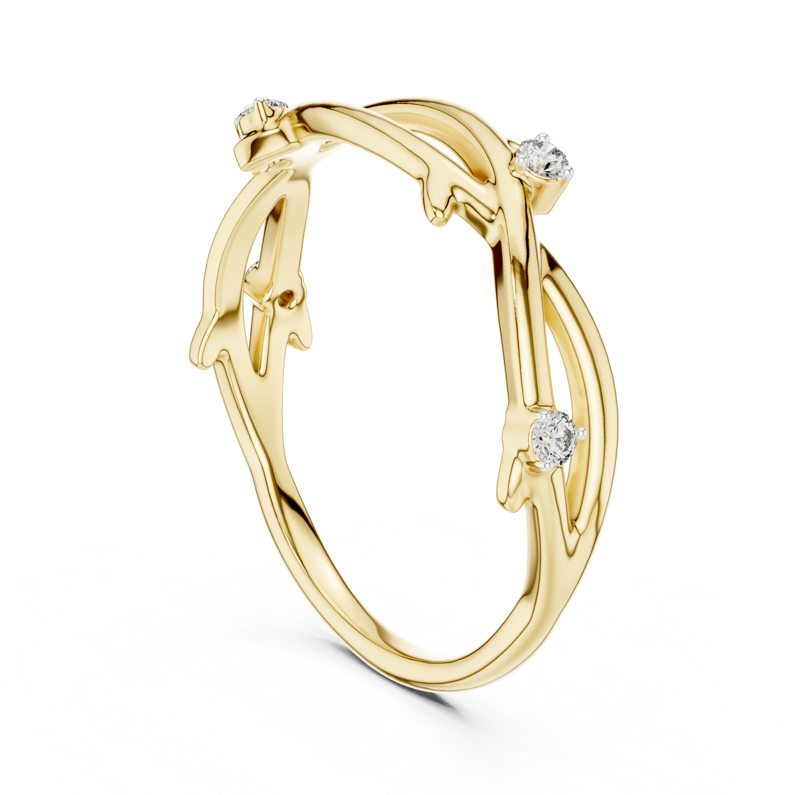 Branch-Inspired Diamond Ring