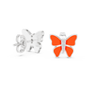Butterfly Earrings with Red Enamel and Diamond Accents