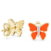Butterfly Earrings with Red Enamel and Diamond Accents