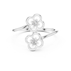 Double Flower Diamond Accent Ring