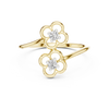 Double Flower Diamond Accent Ring