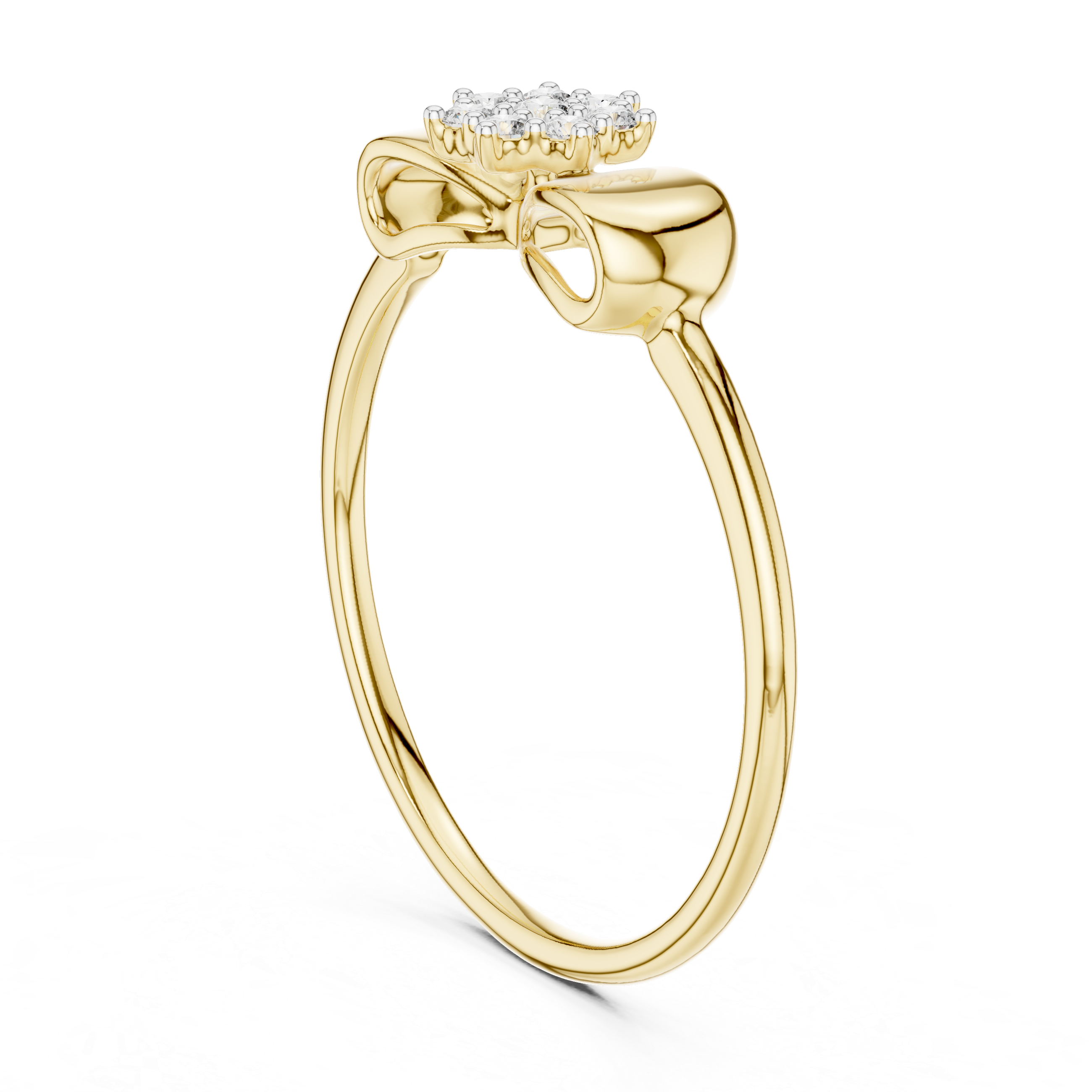 Sparkling diamonds set in a floral-inspired design.