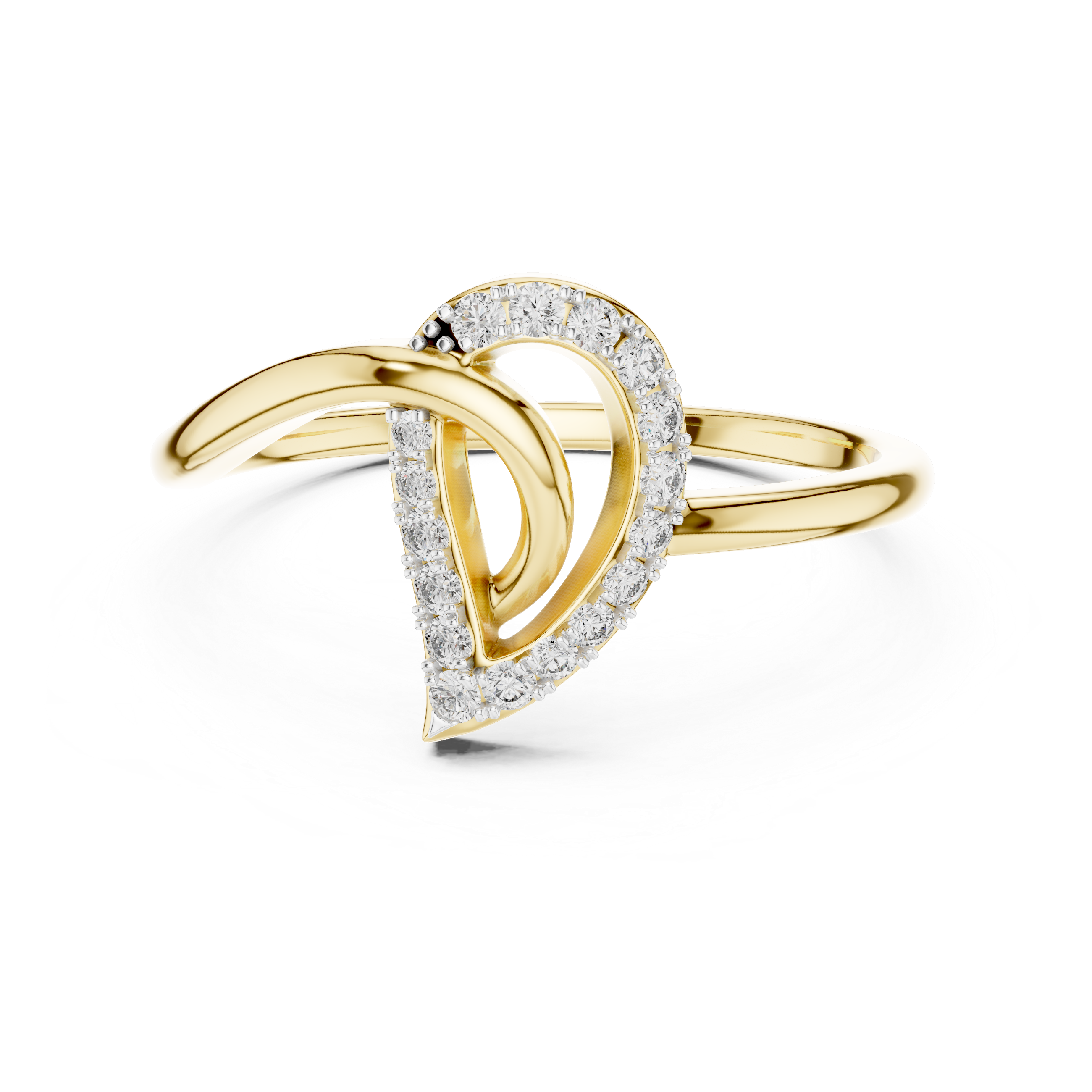 Sleek Rose Gold Ring with Diamond Embellishments