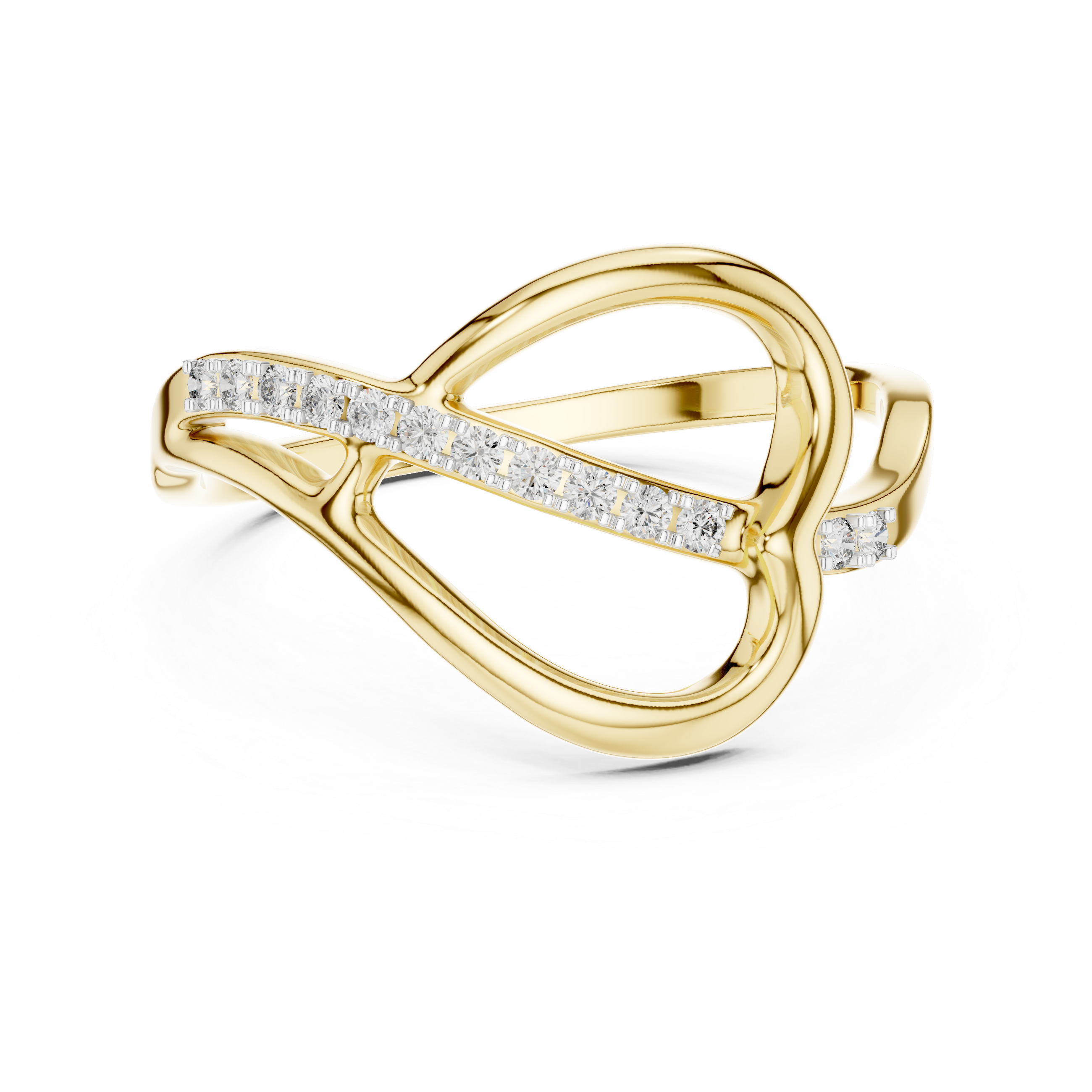 Rose Gold Infinity Twist Ring with Diamonds