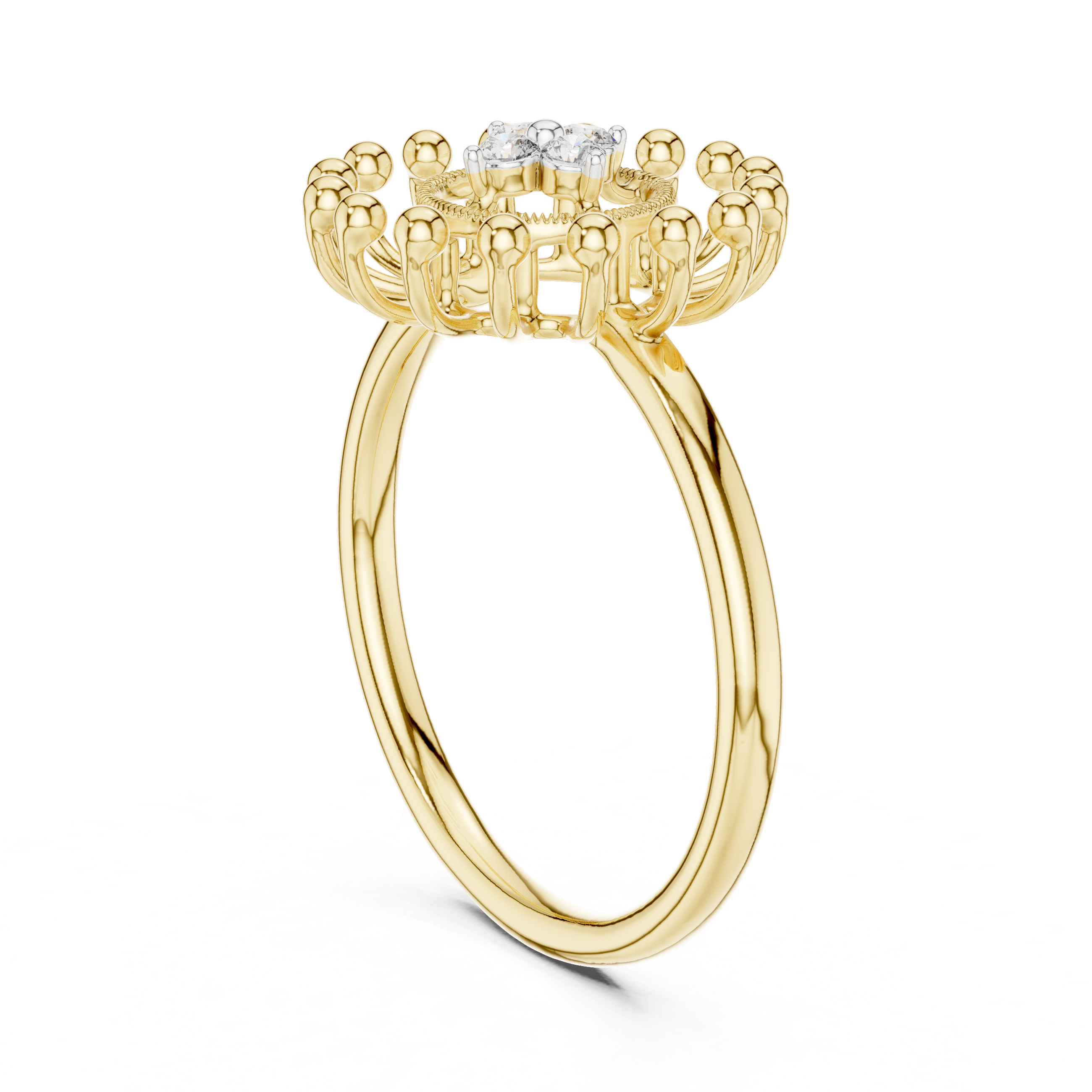 modern and artistic take on a classic diamond ring.