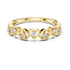 Heart-accented band with alternating open and solid hearts