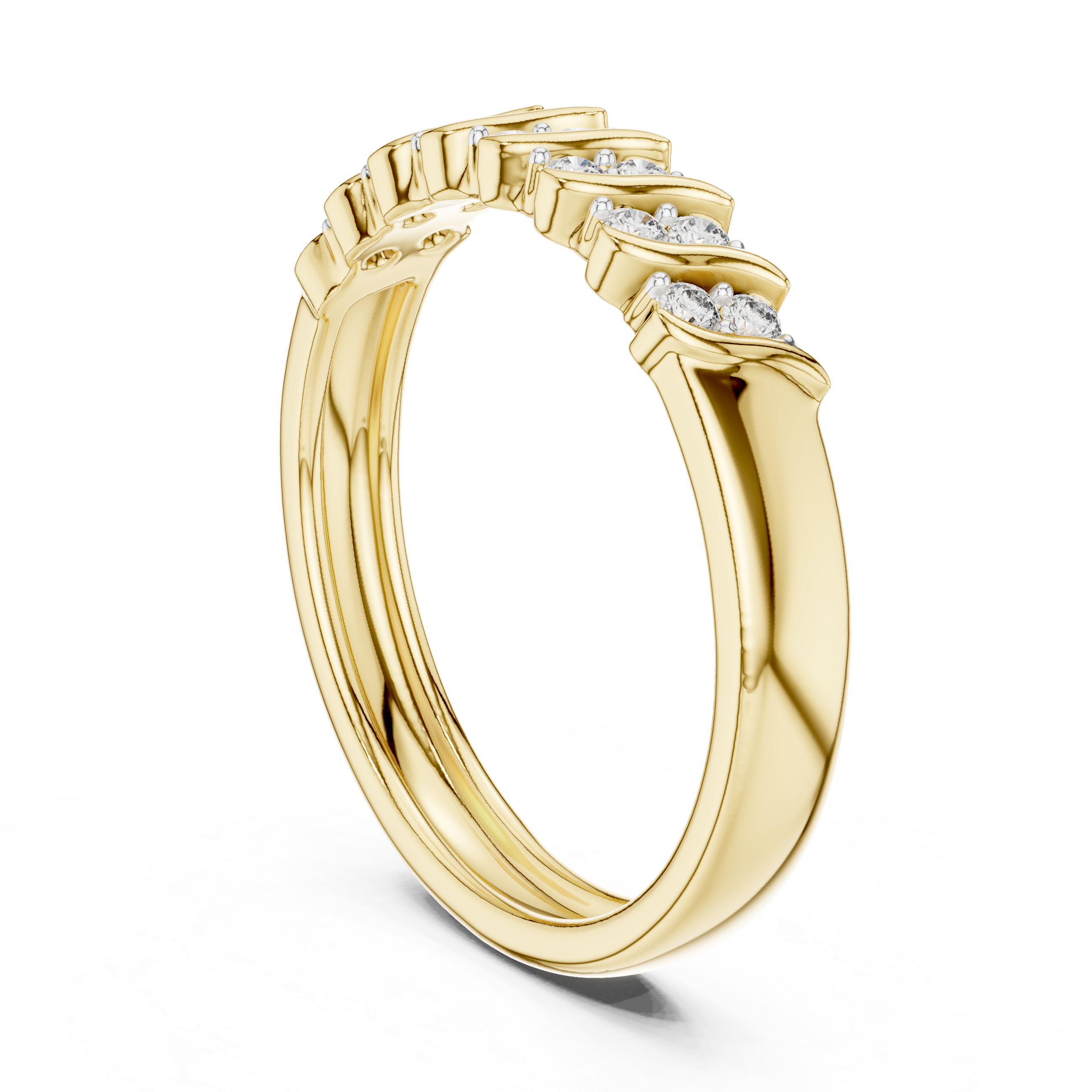 Sculpted Diamond Accent Ring