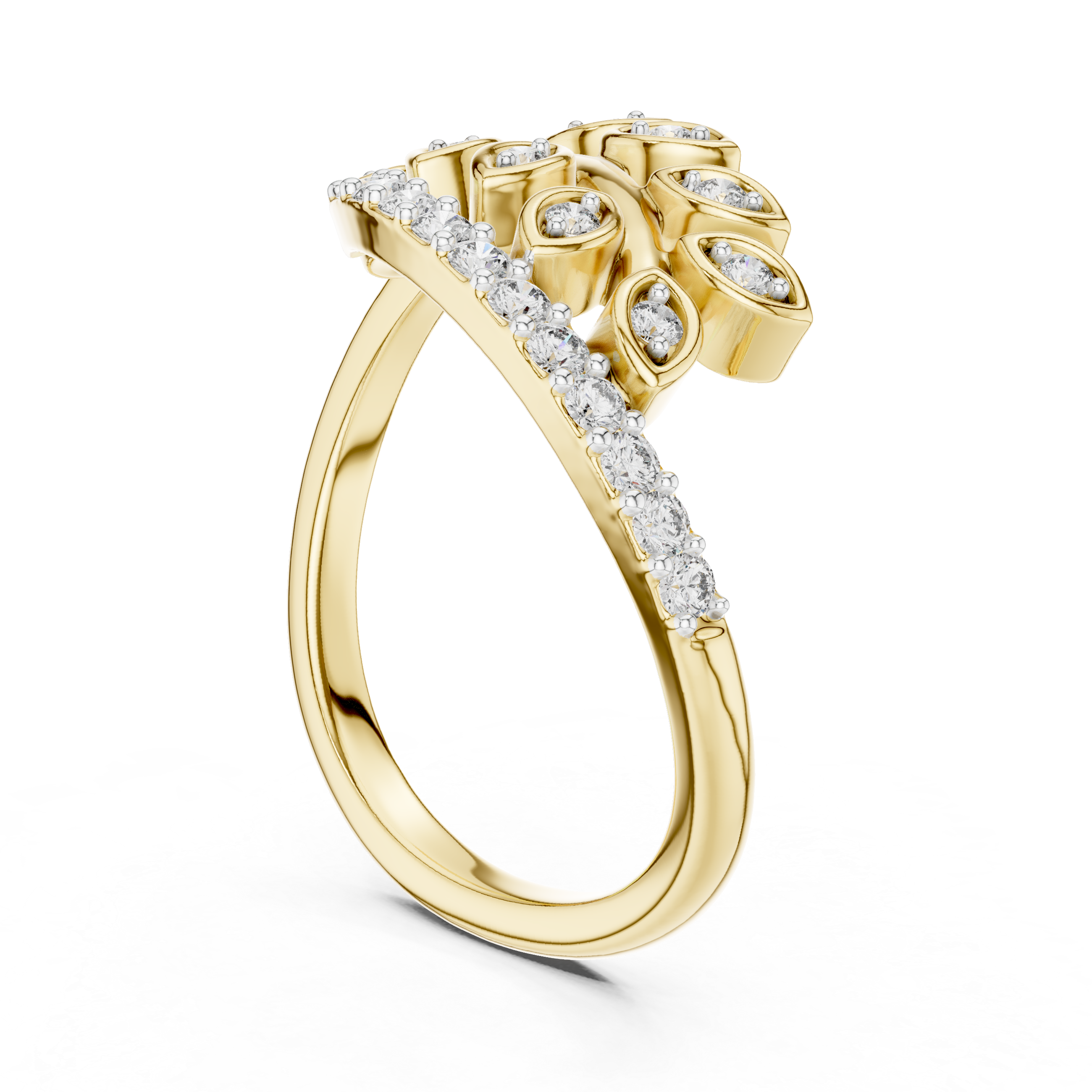 Exquisite Rose Gold Ring with Diamond Detailing