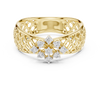 Artistic Rose Gold Band with Diamond Cluster Floral Motif