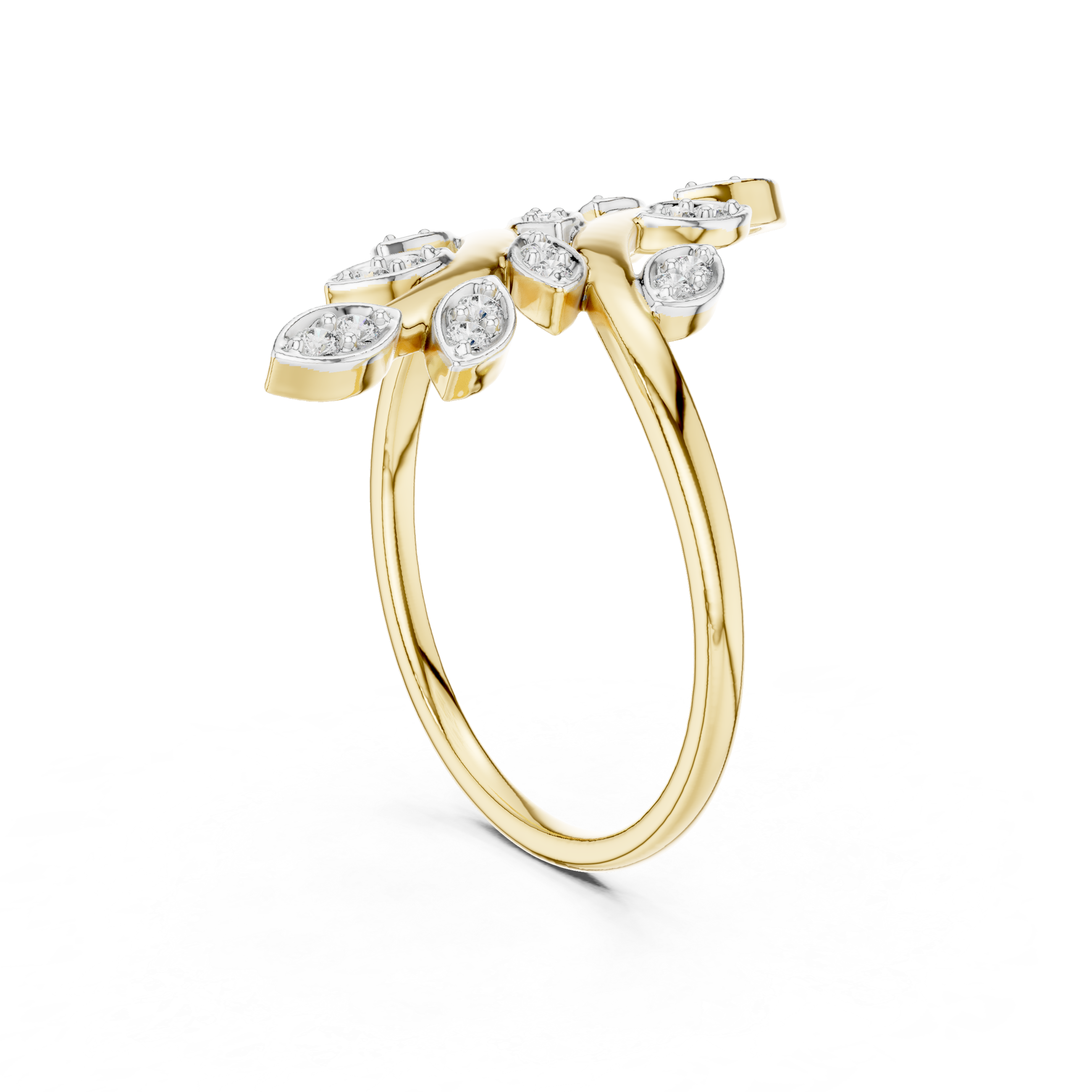 Nature-Inspired Rose Gold Diamond Ring