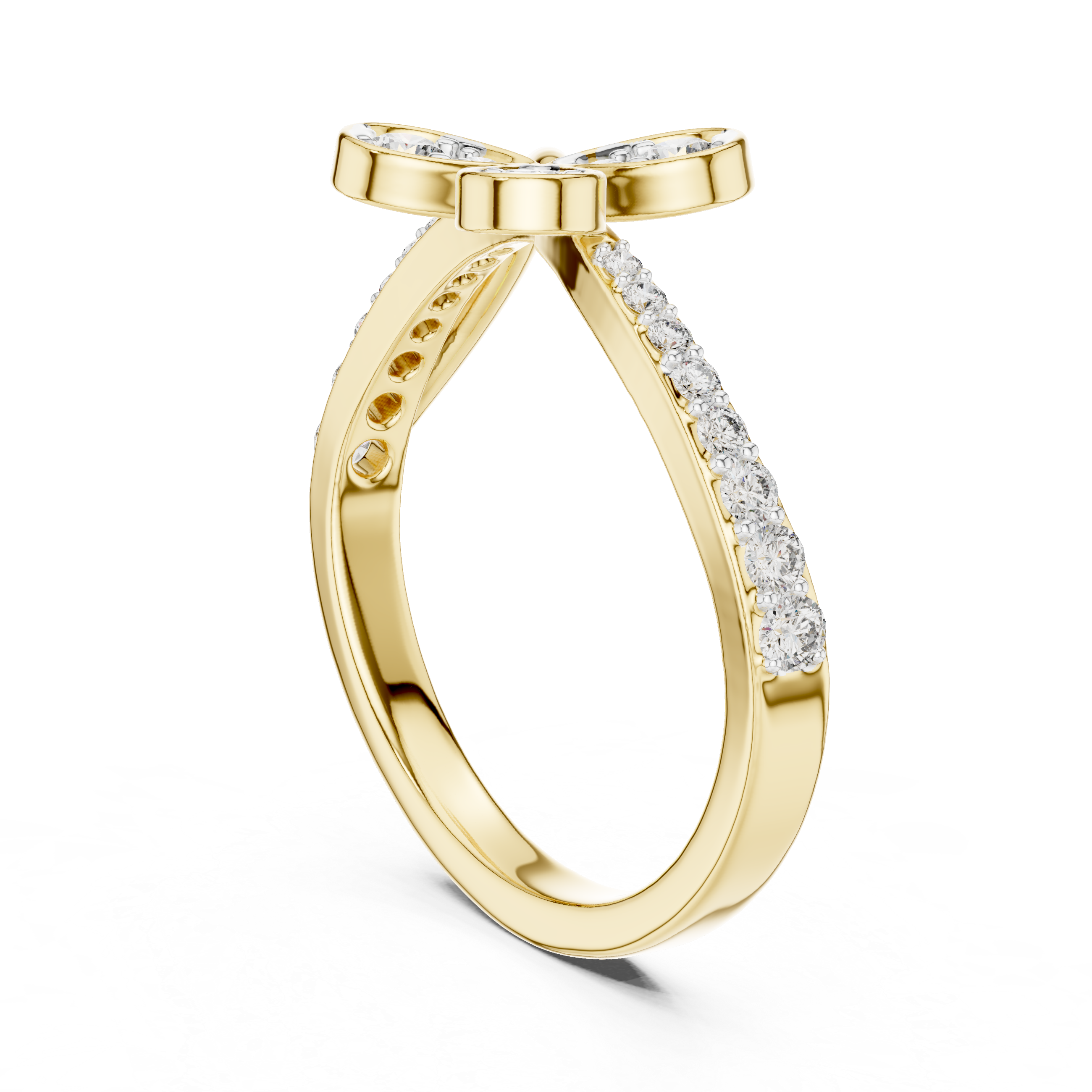 Feminine Rose Gold Ring Featuring a Bow