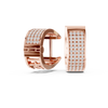 Elegant Rose Gold Diamond Huggie Earrings