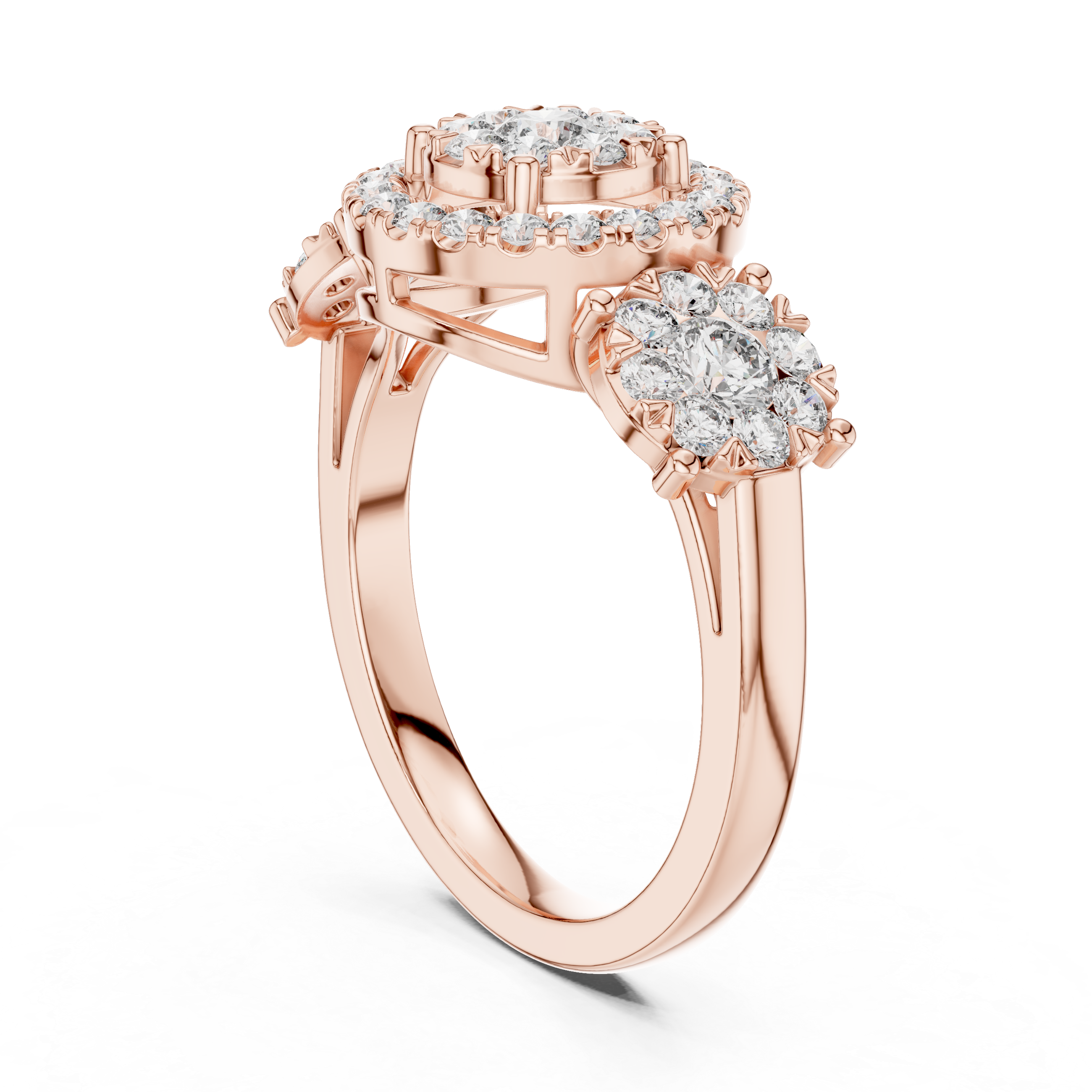 Radiant Halo:Diamond Cluster Ring