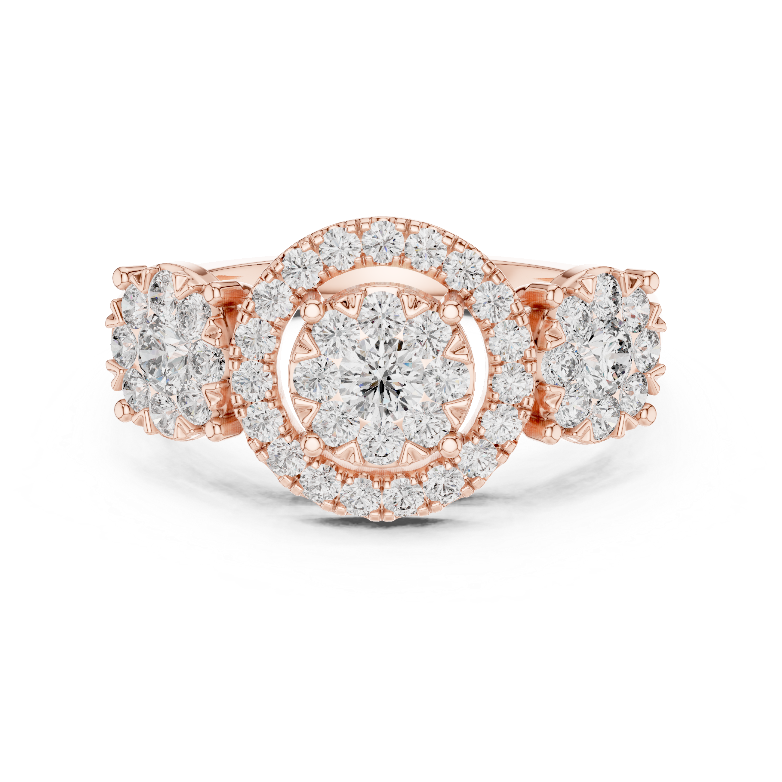 Radiant Halo:Diamond Cluster Ring