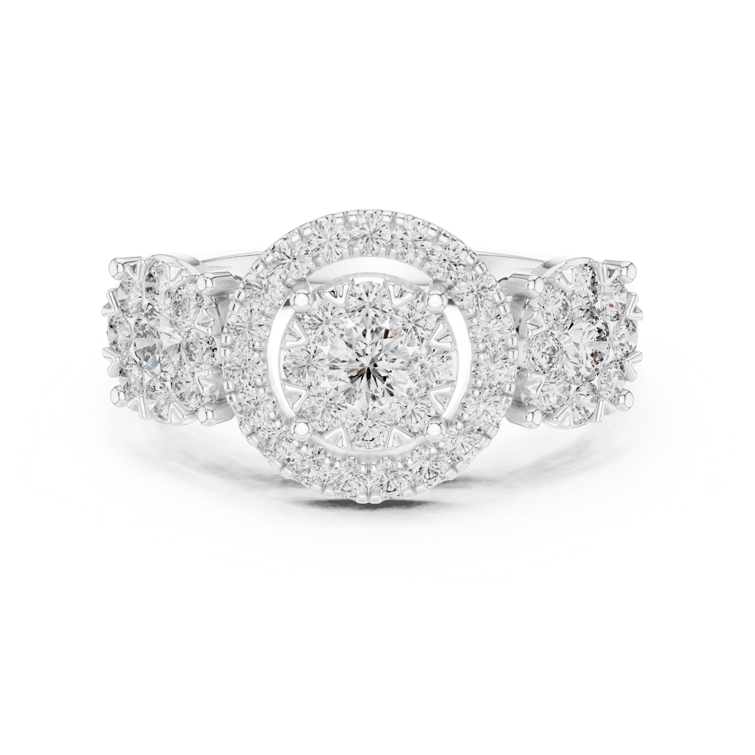 Radiant Halo:Diamond Cluster Ring