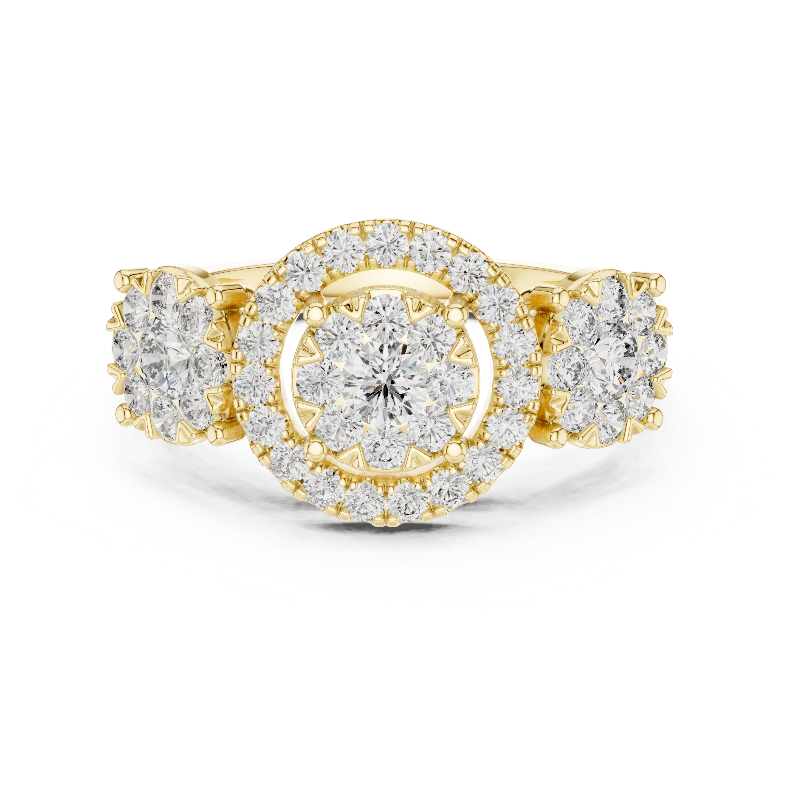 Radiant Halo:Diamond Cluster Ring